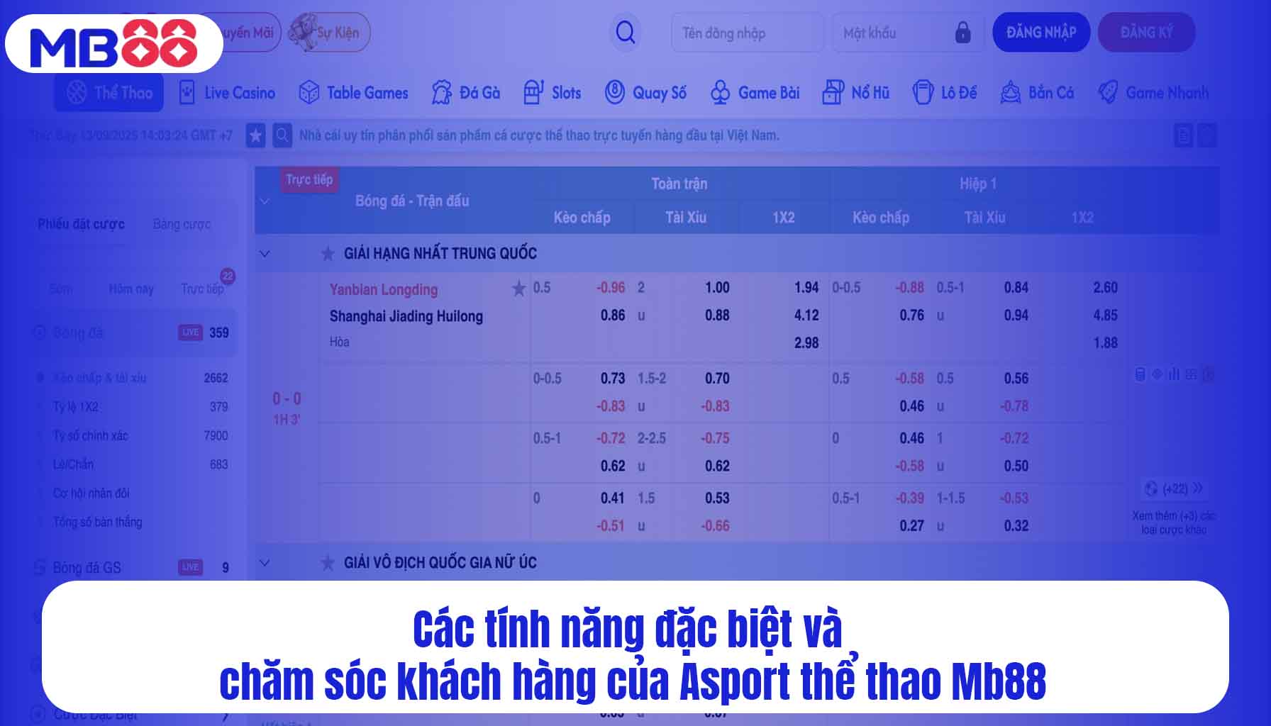 Các tính năng đặc biệt và chăm sóc khách hàng của Asport thể thao Mb88